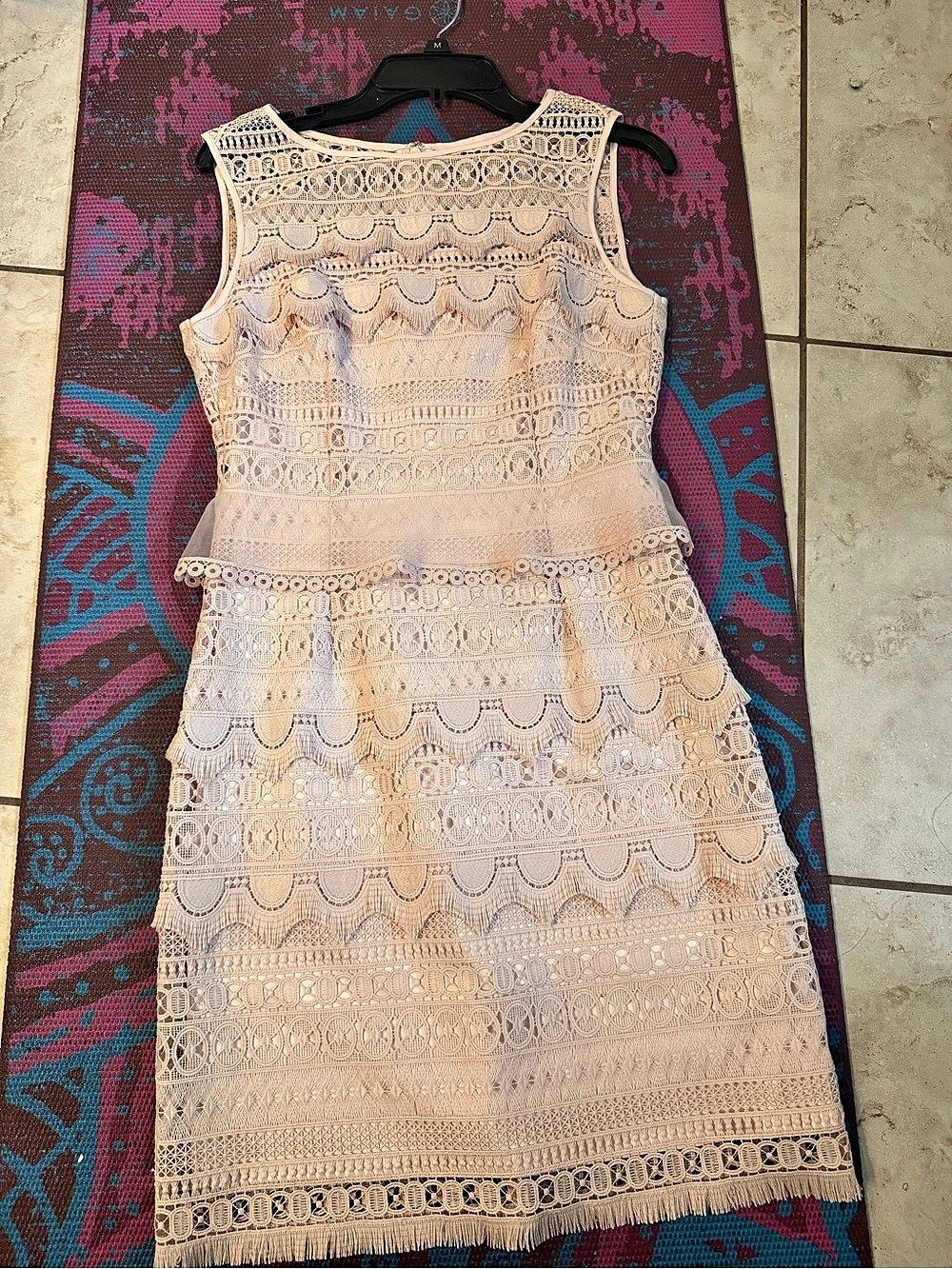 Alex Marie Lace Mini Dress in Pink Size Small